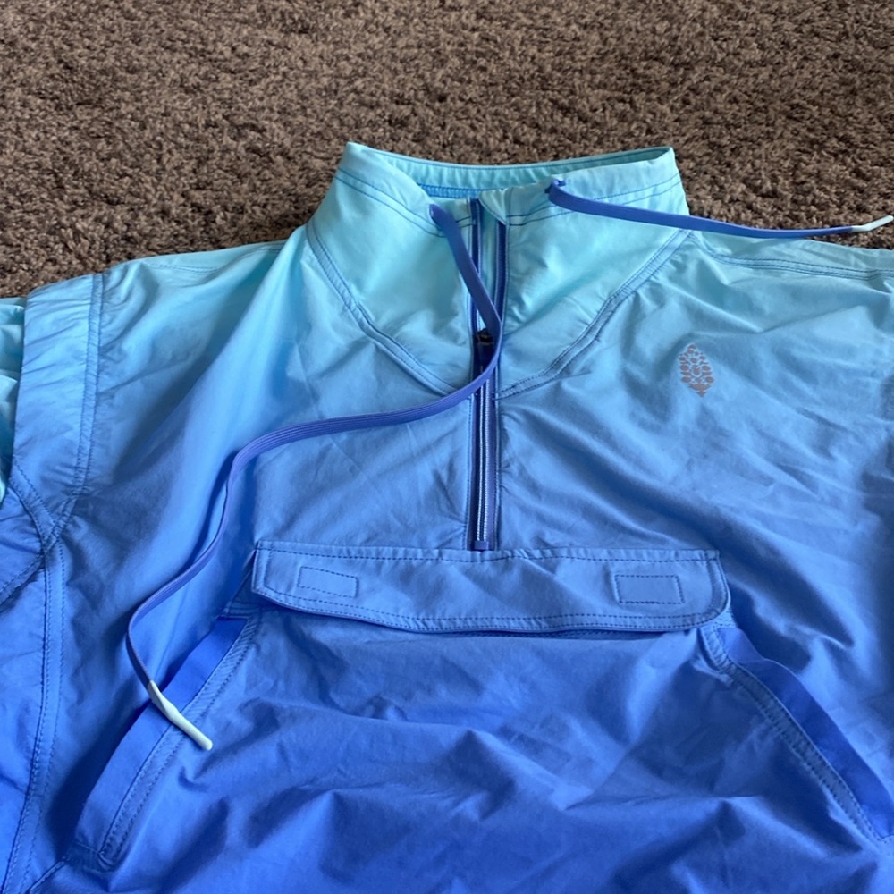 Free People Movement Backspin Quarter Zip Ombre Blue Pullover Jacket Active - Picture 8 of 9